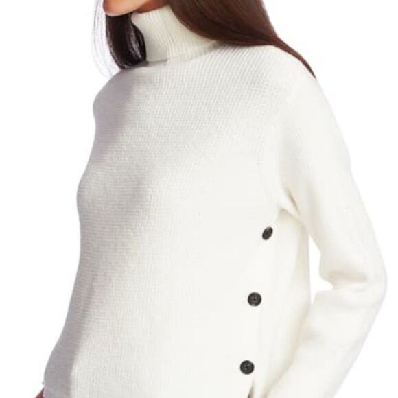 1 State Sweaters - 1 State Waffle-Knit Button Turtleneck Sweater Size XLarge NWT xl cowl winter